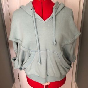 ANTHROPOLOGIE BLUE SLEEVELESS HOODED SWEATSHIRT SIZE SMALL